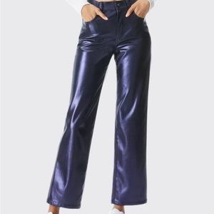 Alice and Olivia Vegan leather high rise pant size 28